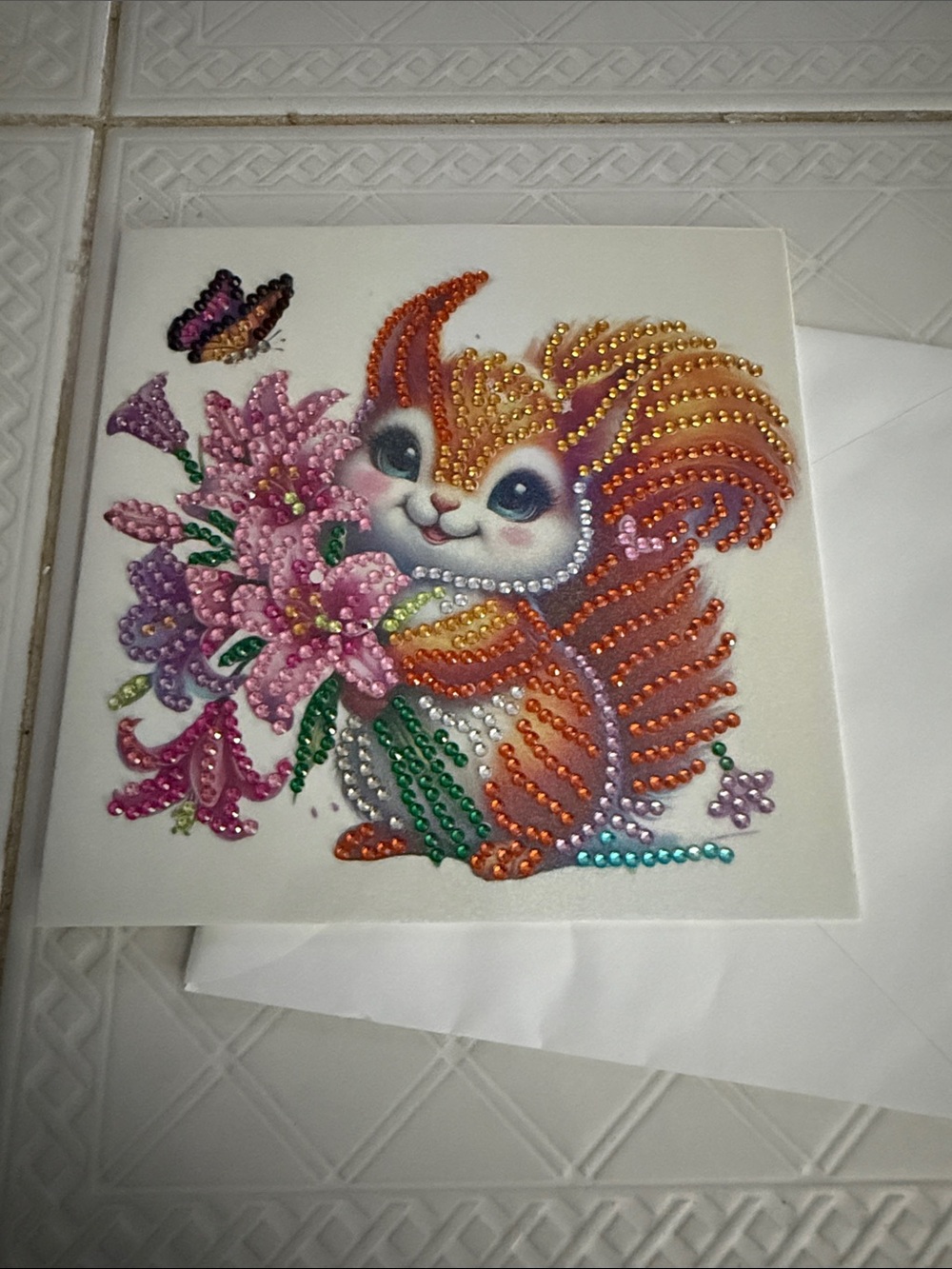 Sparkling Orange Squirrel Diamond Art for Small Pets Decor